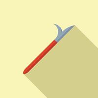 Firefighter hook lying on a yellow background with long shadow vector