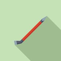 Crowbar tool lying diagonally with long shadow vector