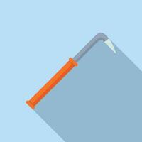 Crowbar with orange handle casting long shadow vector