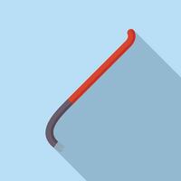 Red crowbar lying on blue background with long shadow vector