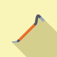 Crowbar with orange handle lying on yellow background vector