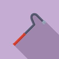 Crowbar with red handle lying on purple background vector
