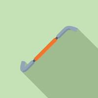 Crowbar tool with wooden handle for pulling nails vector