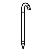 Crowbar icon, simple black line web icon vector