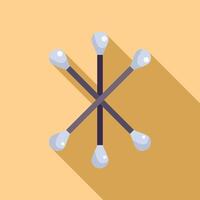 Five cotton swabs forming an asterisk on yellow background vector