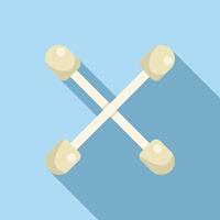Two cotton swabs making a cross shape on blue background vector