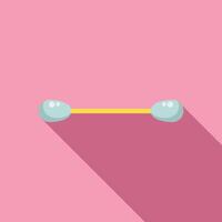 Cotton swab lying horizontally casting long shadow vector
