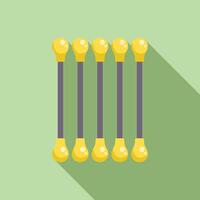 Five light bulbs hanging from ceiling representing brainstorming session vector