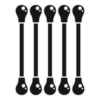 Five cotton swabs standing upright forming a row vector