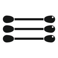 Three cotton swabs lying horizontally forming a row vector