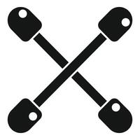Crossed tire iron icon showing fixing a flat tire vector