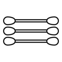 Three cotton swabs lying horizontally on white background vector