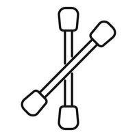Two cotton buds crossing forming an x shape on a white background vector
