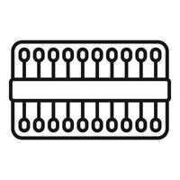 Matchbox containing two rows of matches for creating fire vector