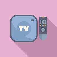 Smart tv box with remote control for streaming services vector