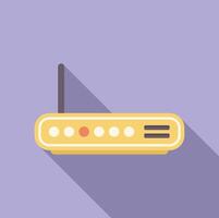 Yellow wifi router device providing wireless signal vector