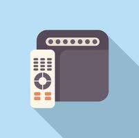 Remote control next to a device with buttons, minimalist icon design vector