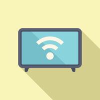 Smart tv showing wifi signal icon on screen vector
