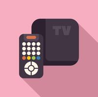 Tv box for streaming services with remote control on pink background vector