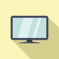 Modern tv set displaying blank screen standing on stand vector