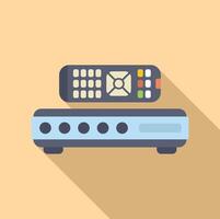 Television set top box receiver with remote control for watching tv programs vector