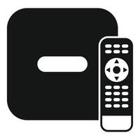 Tv set top box receiver with remote control icon vector