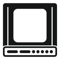 Old computer monitor showing blank screen with buttons vector