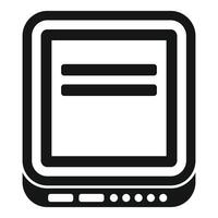 Electronic book reader showing text on screen icon vector