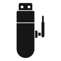 Usb wifi adapter using radio waves for wireless connection vector