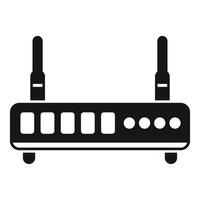 Black wireless router providing internet connection vector