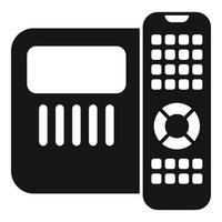 Video recorder device with remote control icon simple style vector