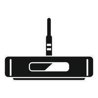 Black wifi router providing wireless signal for internet connection vector