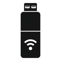 Usb wifi adapter providing wireless network access icon vector