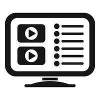 Computer displaying video sharing platform interface with playlist vector