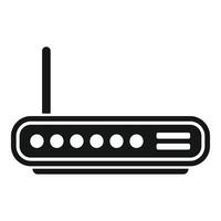 Black router providing wireless signal for internet connection vector
