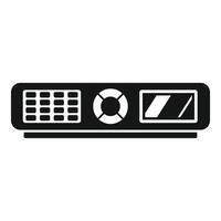 Modern video projector displaying a presentation with control buttons vector