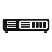 Modern projector displaying content with control buttons icon vector