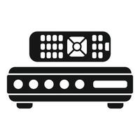 Digital tv set top box receiver and remote control device vector