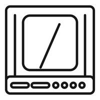 Old computer monitor displaying slash character on screen vector