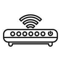 Router providing strong wifi signal connection icon vector