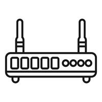 Black router providing wireless internet access with two antennas vector