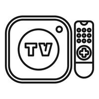 Tv set top box receiver with remote control for streaming icon vector