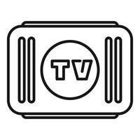 Simple retro tv icon representing television broadcasting vector