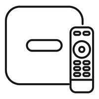 Tv set top box receiver controlling watching television program icon vector