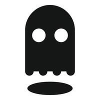 Black ghost floating with shadow minimalist icon vector