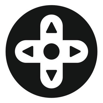 Game controller d pad icon showing directional buttons vector
