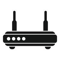 Black wireless router providing internet connection vector