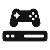 Video game console with controller floating above suggesting online gaming vector