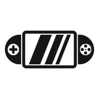 Portable game console with buttons showing three bright stripes on screen vector