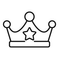 Line art crown with star representing success vector